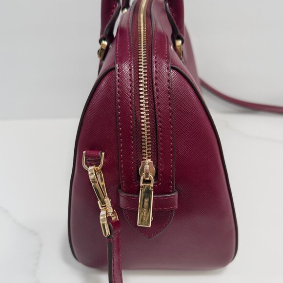 Kate Spade New York Madison Large Dolly Duffle Crossbody Bag Purse Burgundy Gold - Picture 9 of 13